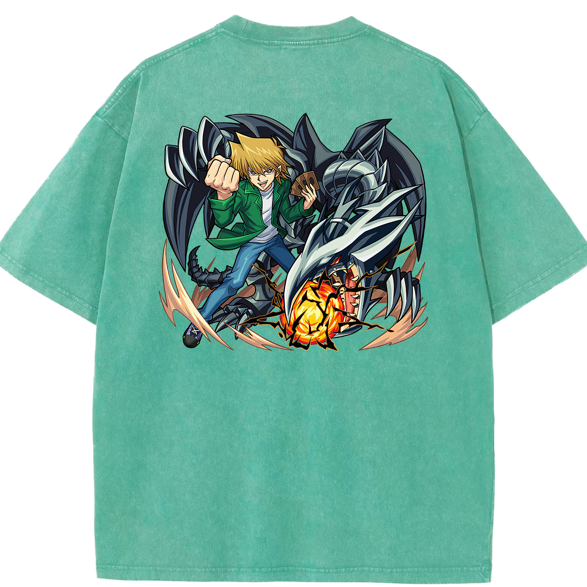 （画像用） 遊☆戯☆王 Yu-Gi-Oh! 綿100% ヴィンテージ風 半袖Tシャツ（背面プリント）